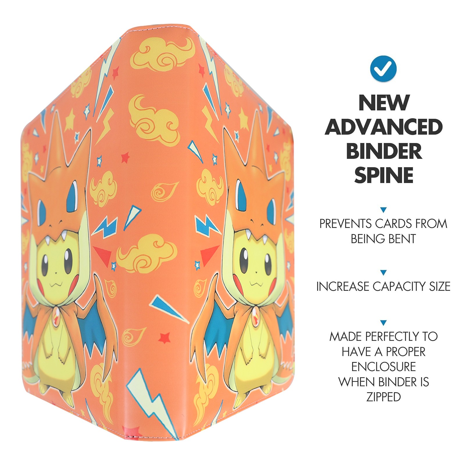 900 Cards Pocket Binder 9 Pocket Game Sport Trading Cards Album Folder - Pikachu