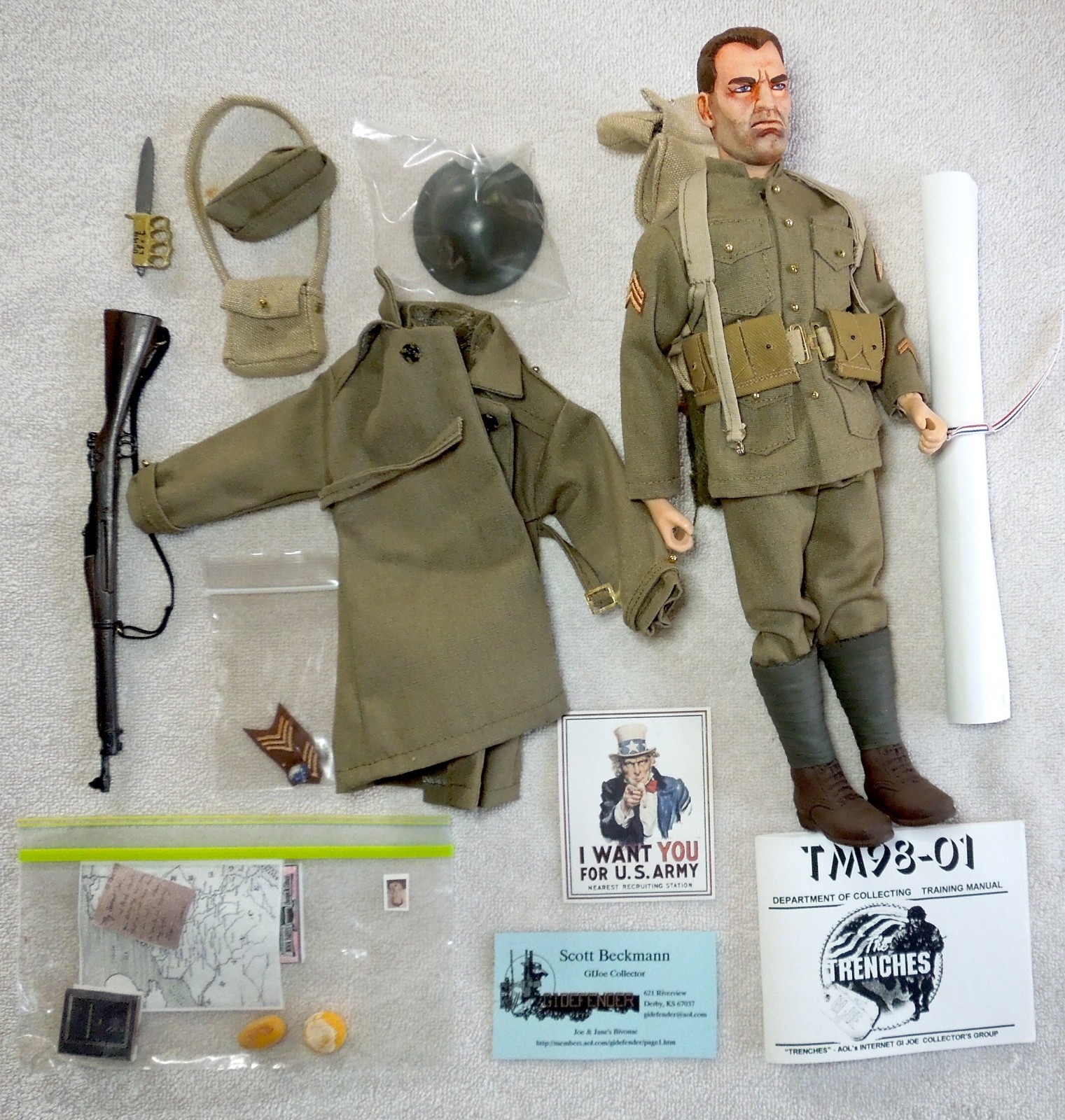*Rare* THE TRENCHES WWI Doughboy *#20/50* 1/6 Action Figure *Scott Beckmann*