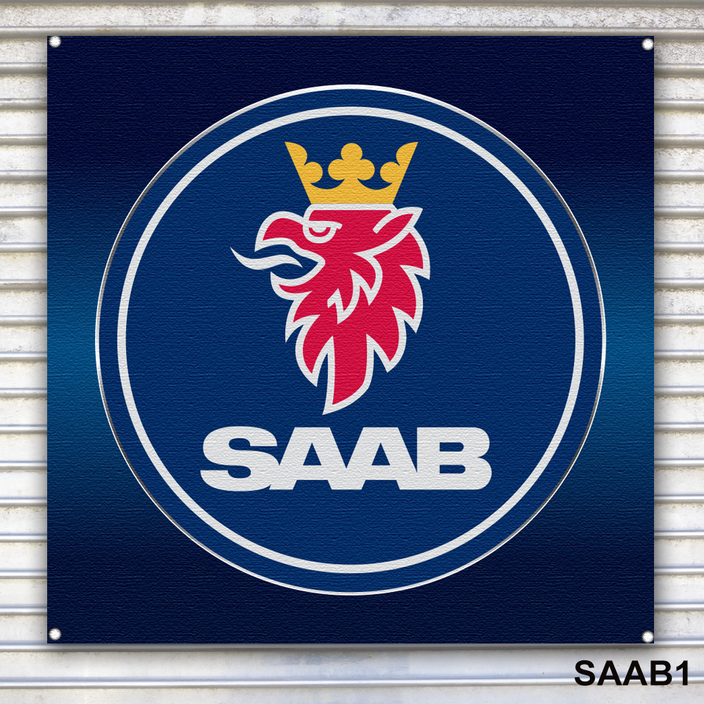 Saab Emblem Banner Sign Wall Art