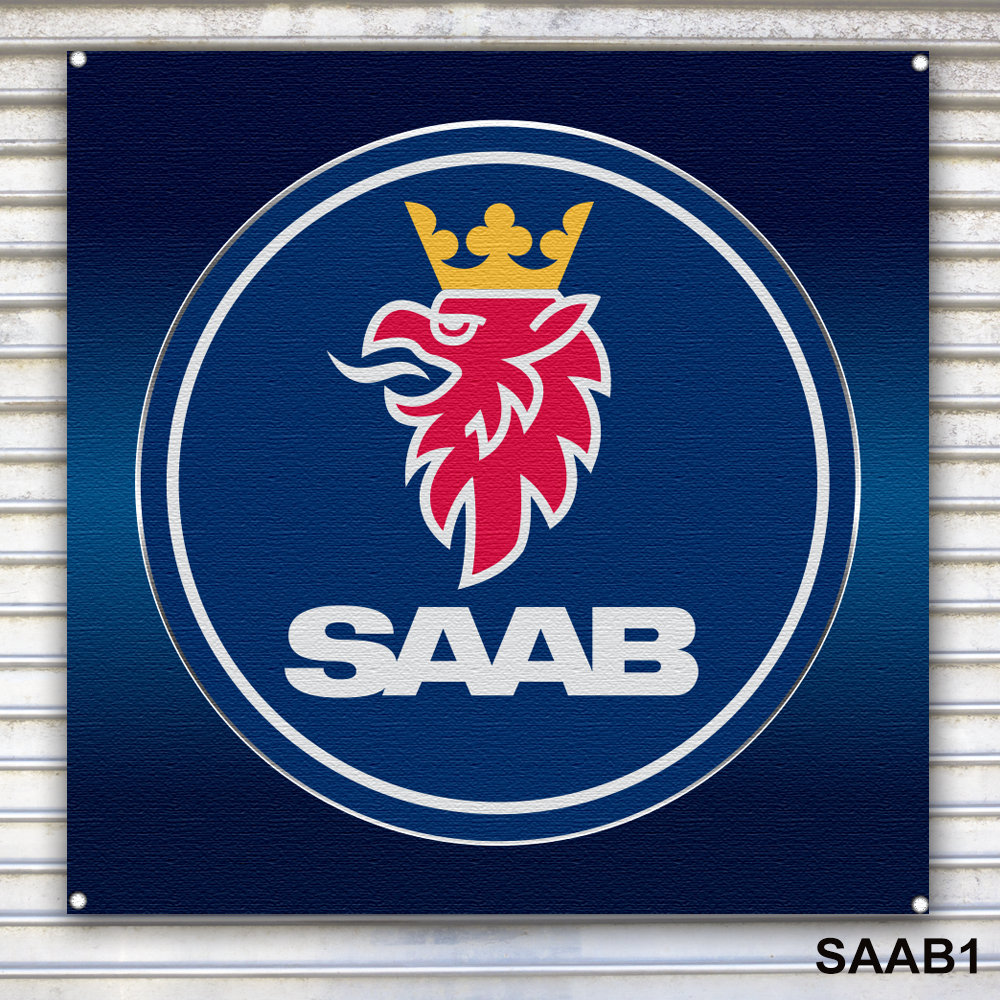 Saab Emblem Banner Sign Wall Art