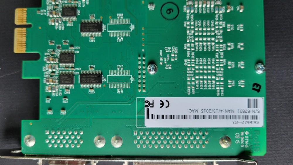AudioScience ASI6622 PCIe Broadcast Multichannel AES Digital & Balanced Analog