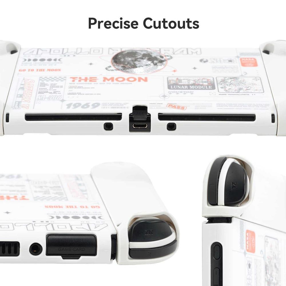 GeekShare Protective Case for Nintendo Switch OLED Hard Shell moon landing