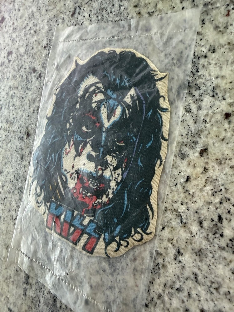 KISS 1980 SEALED GENE SIMMONS LARGE IRON ON PATCH MEXICO AUCOIN VINTAGE RARE!