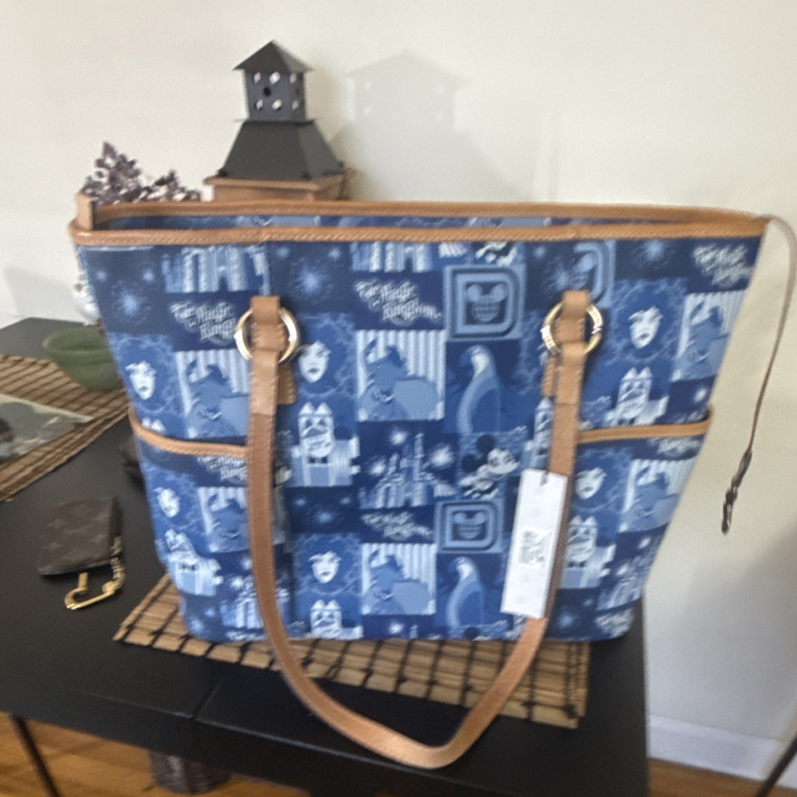 Dooney & Bourke Disney Large Blue Shoulder Bag Mickey Mouse Castle