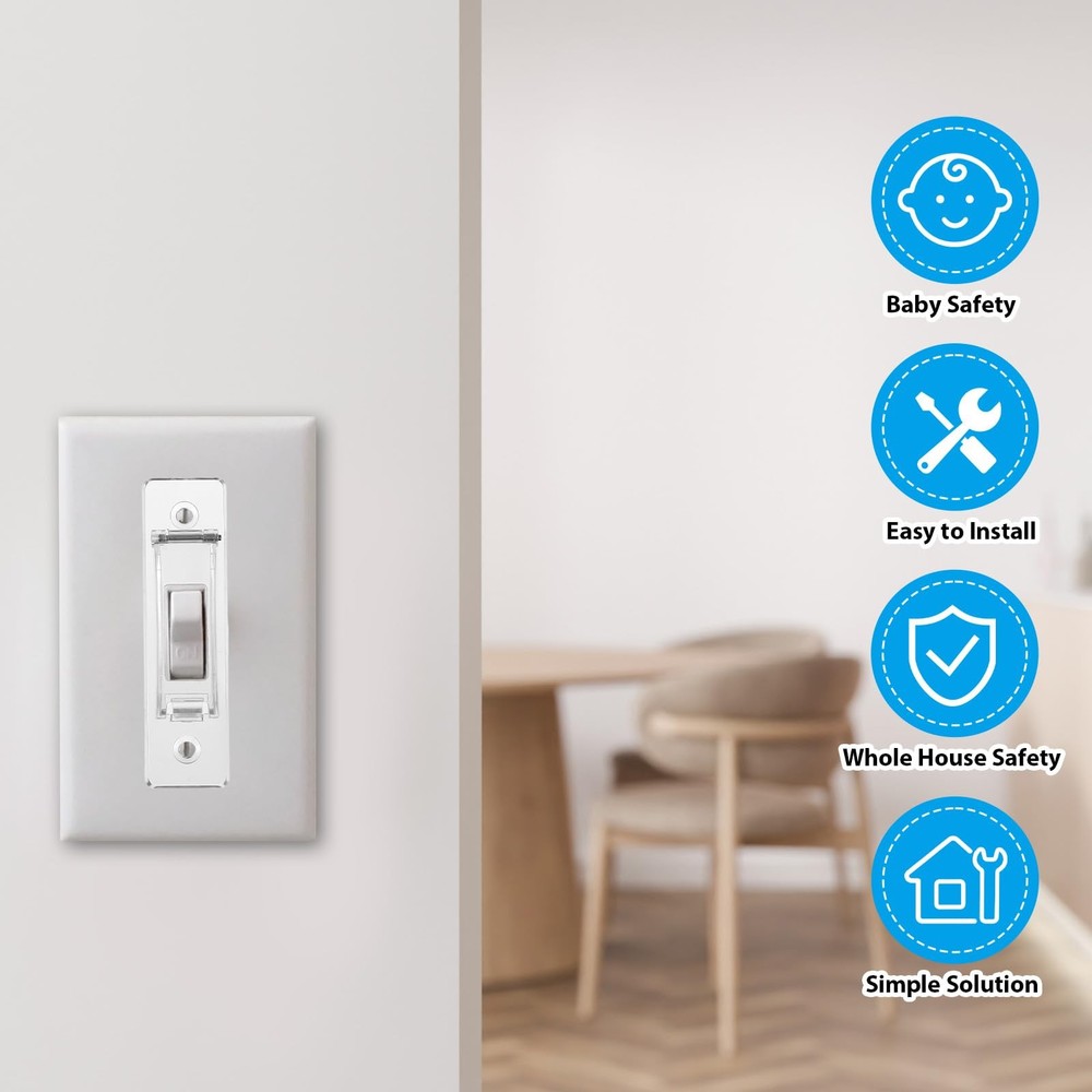 4 Pack Light Switch Guard Cover Wall Guards ChildProof Clear