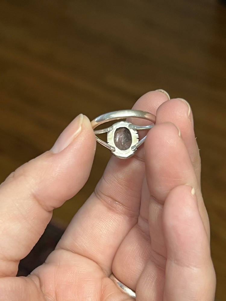 Morganite sterling silver ring size 8.75