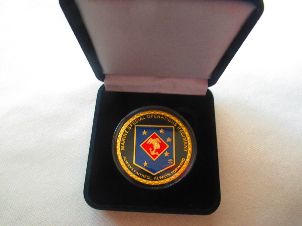US MARINE CORPS SPECIAL OPERATIONS REGIMENT Challenge Coin w/ Presentation Box