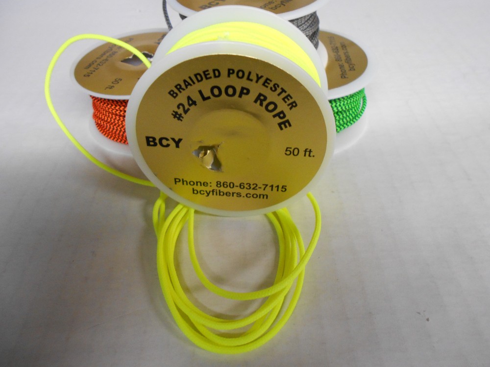 5' BCY #24 NEON YELLOW D Loop Materiel! Compound Bow String Release Loop