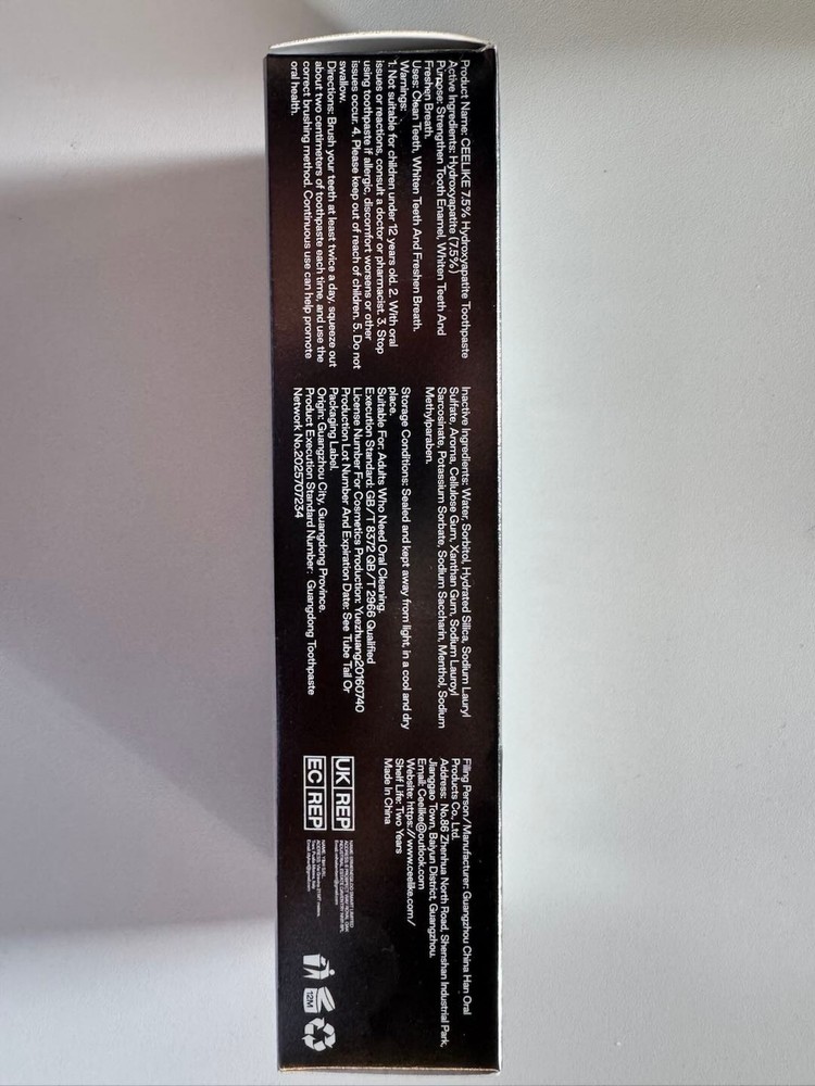 CEELIKE 7.5% Nano Hydroxyapatite Toothpaste - 2 x 4.23 oz