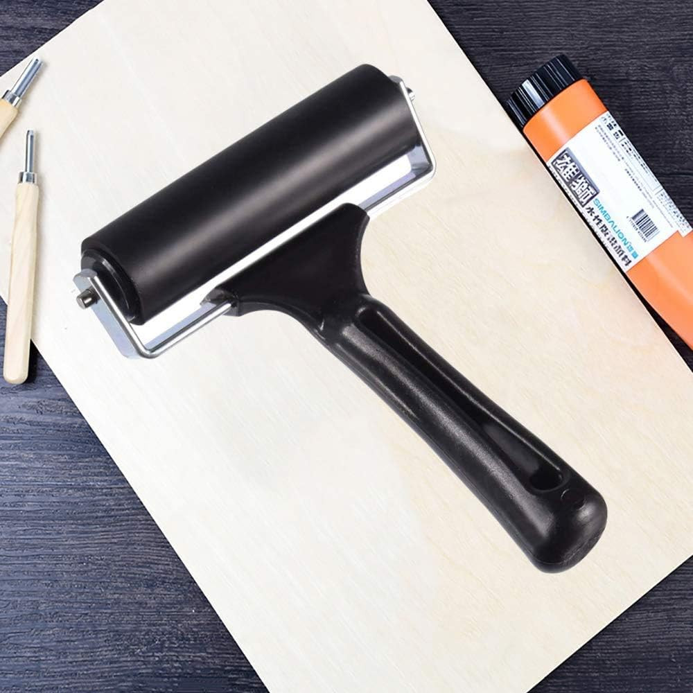 4 Inch Brayer Roller Printmaking Rubber Press Roller for DIY Crafts Project Inks