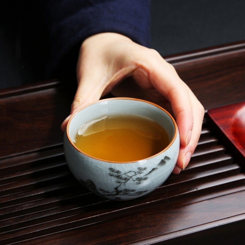 Master Cup Crackle Glaze Ruyao Craft Porcelain Tea Cup Chinese Kungfu Cup 95ml