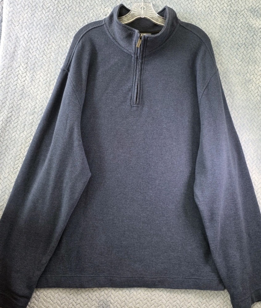 Van Heusen Flex 1/4 Zip Sweater Pullover in Blue Mens Size 2XLT Dadcore