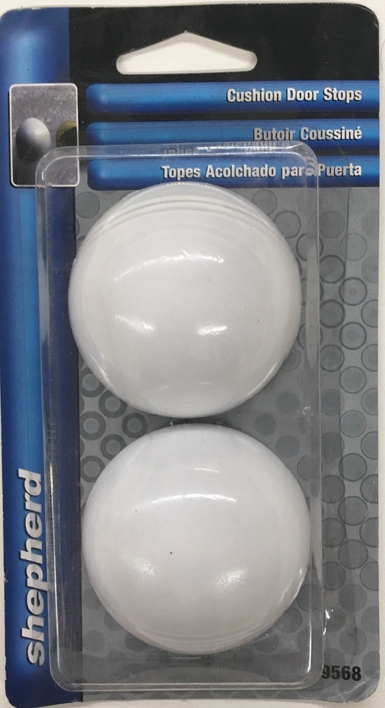 Shepherd 9568 White Cushion Doorstops, 2-Pack