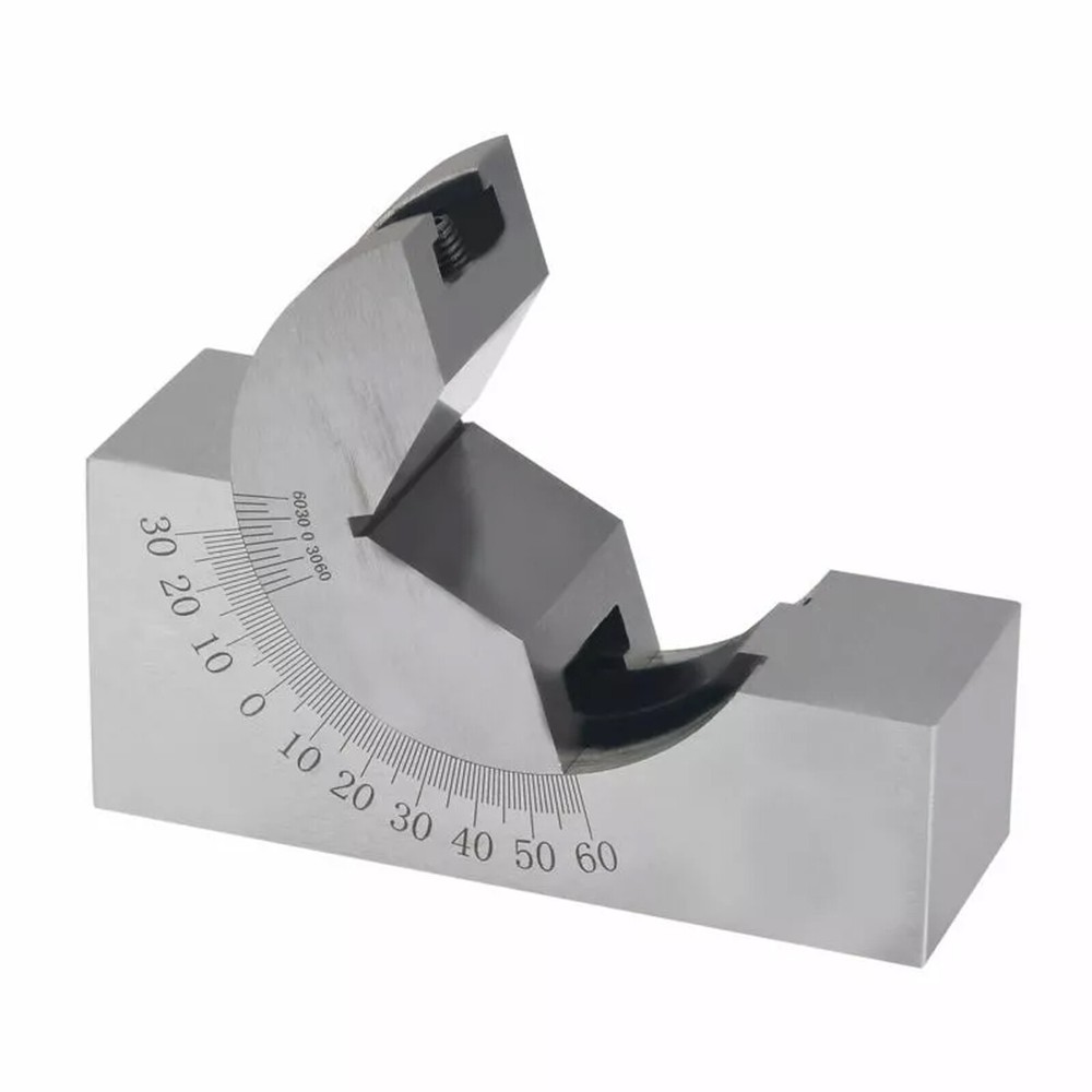 Adjustable Angle V Block 0 to 60° Precision Gauge Micro Milling Setup & Wrench