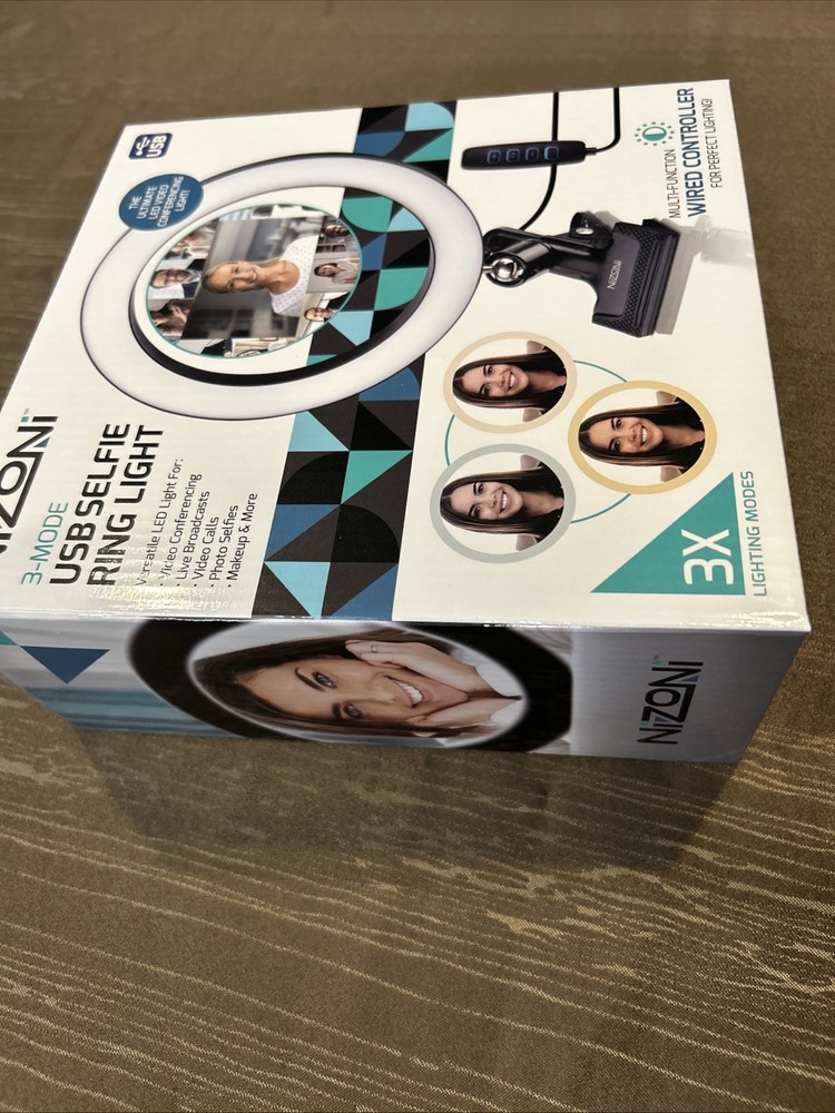 Nizoni USB Selfie Ring Light NEW 3 Mode Wired Controller 3X Lighting Modes