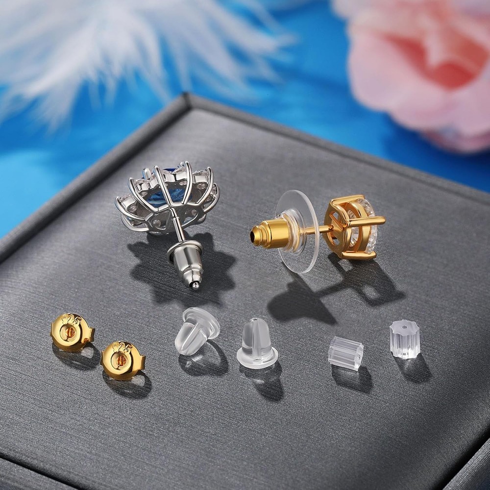 12 Styles 600 Pcs Earring Backs for Studs, Clear Plastic Earrings 600PCS