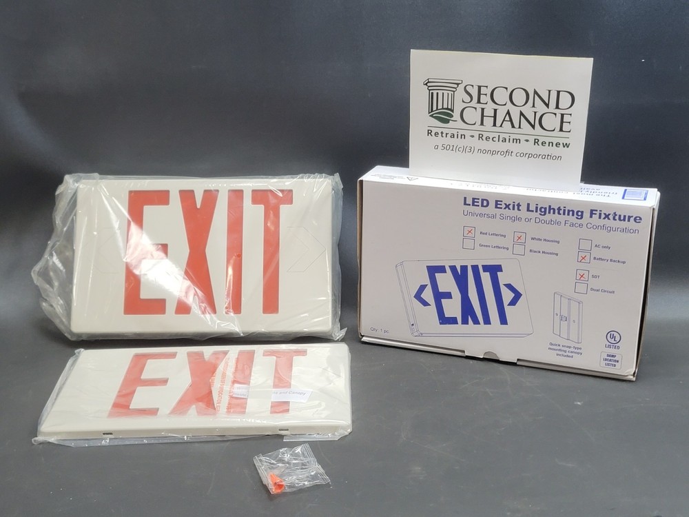 LED Exit Lighting Fixture RED SF/DF EM SDT