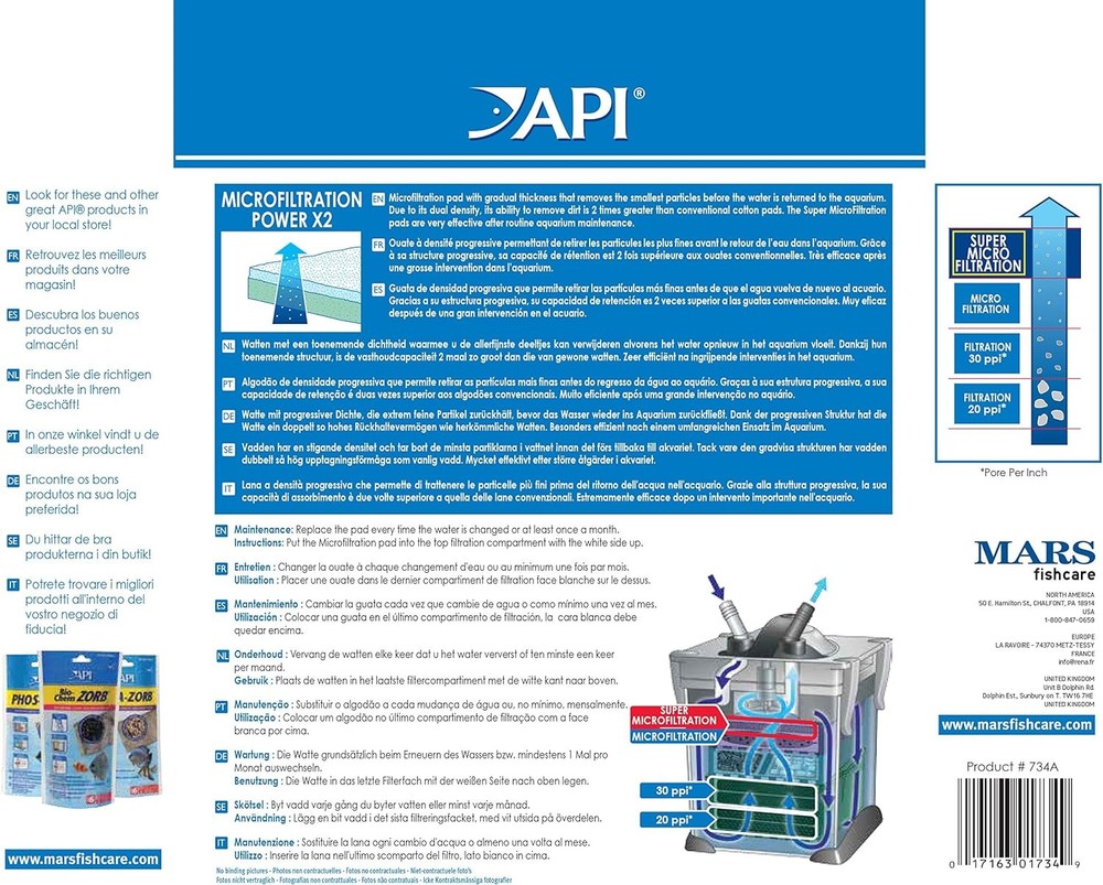 API FilStar XP Super Micro Filtration for Aquariums 2 Pads - 3 Pack