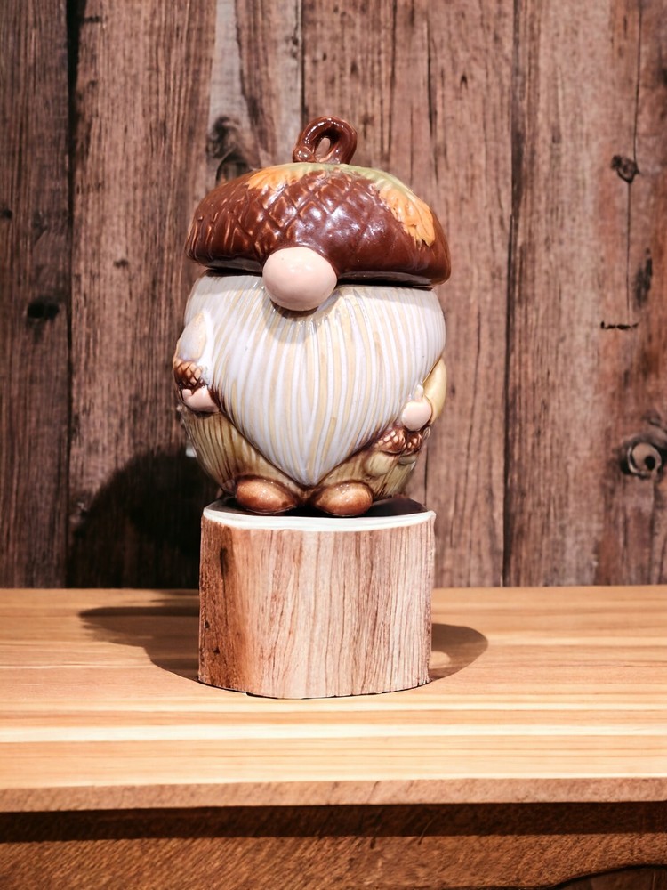 Transpac Ceramic 6.77 in. Multicolored Harvest Gnome Container