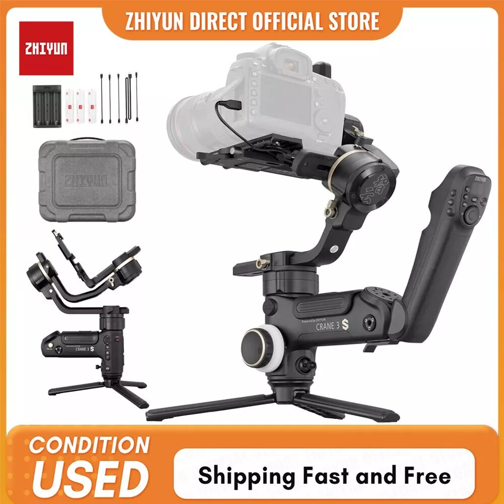 Zhiyun Crane 3S 3-Axis Handheld Stabilizer for Canon Nikon Sony Camera w/ Extras