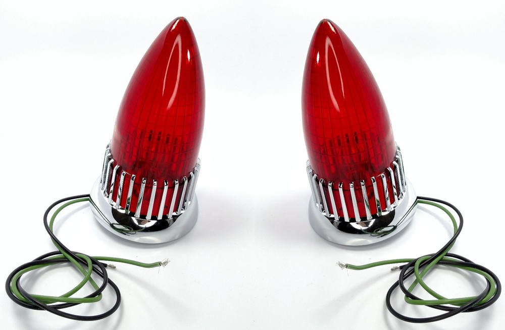 Pair (2) Flush Mount Tail Light Lens Bezels Assembly For 1959 Cadillac