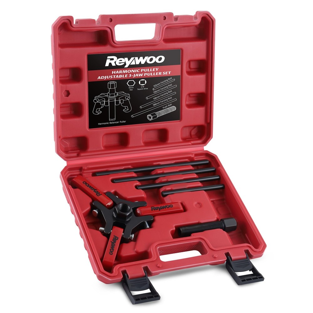 Reywoo Harmonic Balancer Puller Kit, Adjustable 3-Jaw for Core Sizes