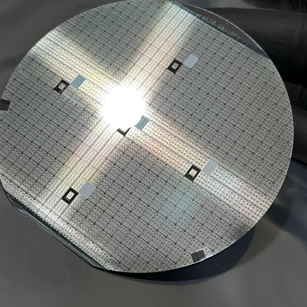 4 Inch Silicon Wafer With Dotted, Rectangular Die, As Pictured