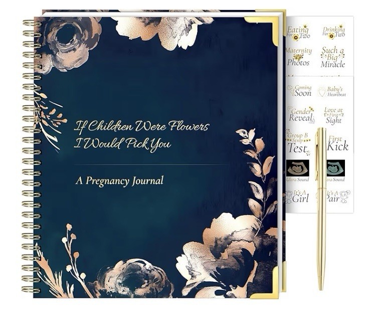 Pregnancy Journal with Beautiful Gold Pen