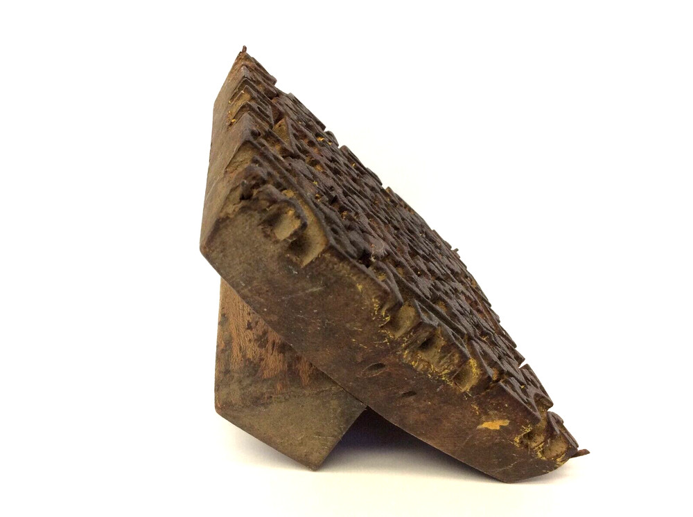 Antique Primitive Star Pattern Stamp Mold Print Making Design Blotter