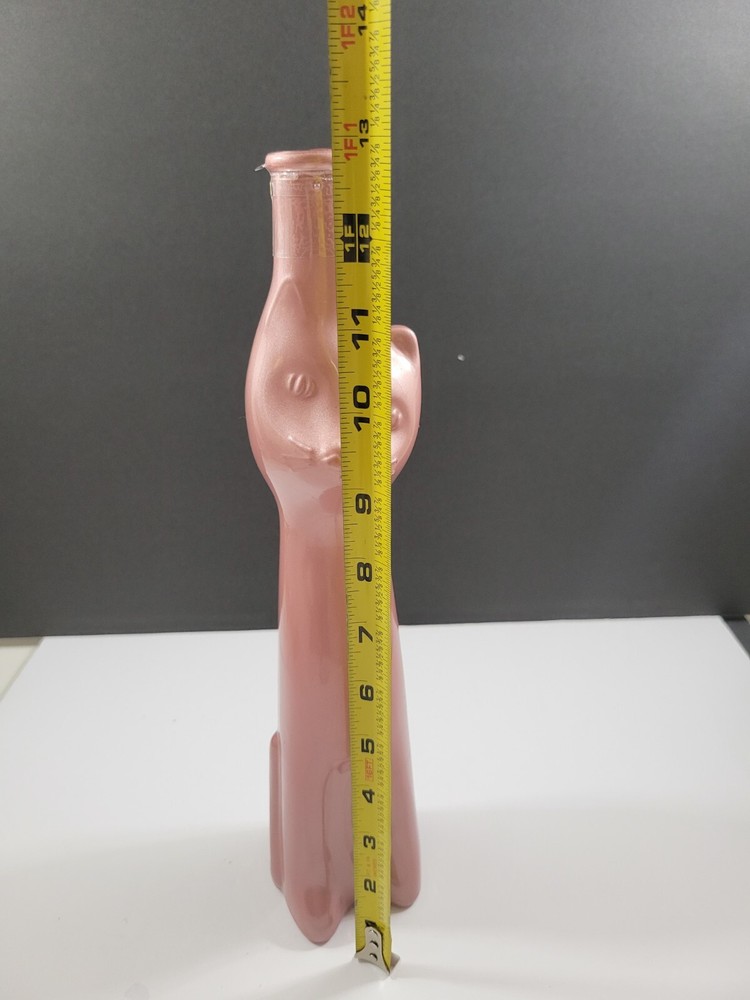 Cat Shaped Glass Wine Bottle EMPTY Gold 13" Tall