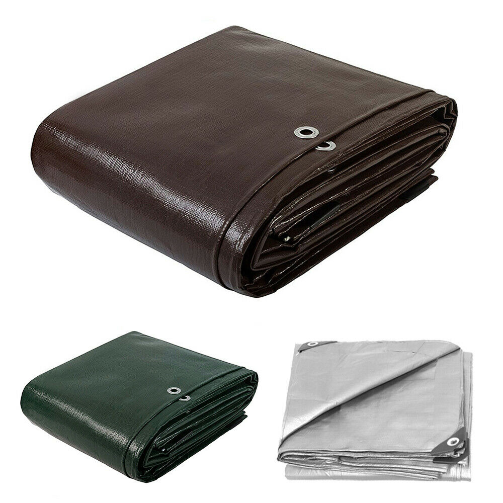 Tarp Cover Tarpaulin Heavy Duty Waterproof Canopy Tent Boat Awning RV Pool Cover