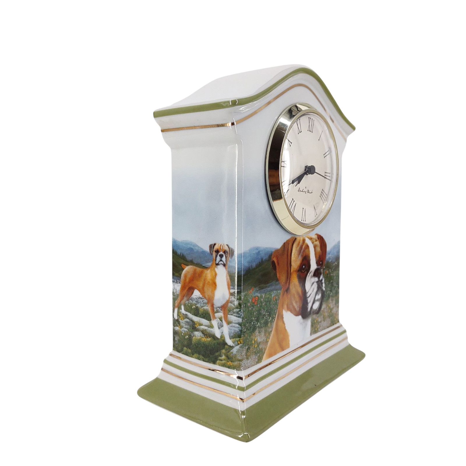 Rare Vintage Danbury Mint The Boxer Porcelain Desk Clock / Works