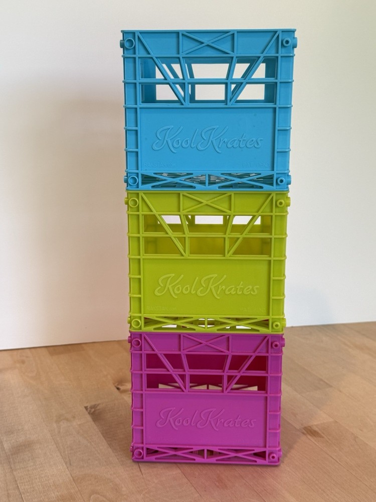 3 Kool Krates Stackable CD Storage Lot Mini Milk Crate Rakstak Canada Y2K Era