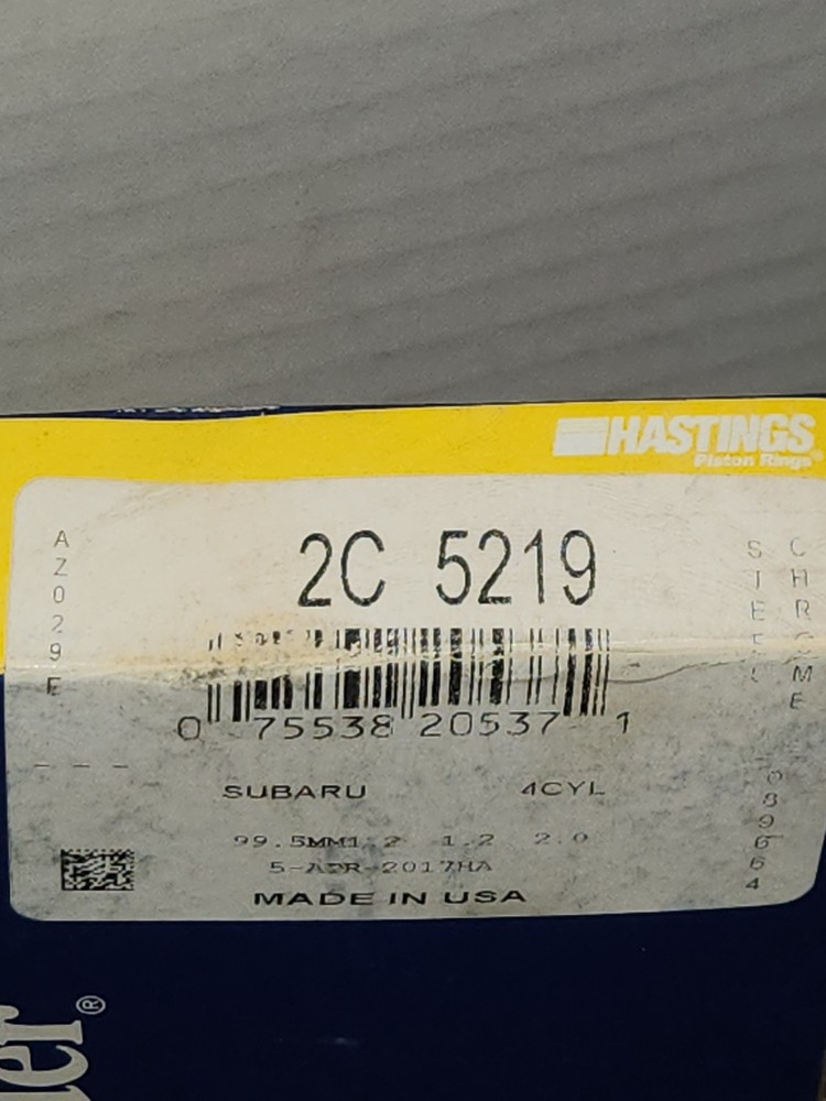 Engine Piston Ring Hastings Piston Rings 2C5219