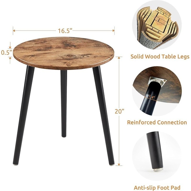 Sturdy Round Side Table Easy Assembly Versatile Lightweight Eco-friendly Design