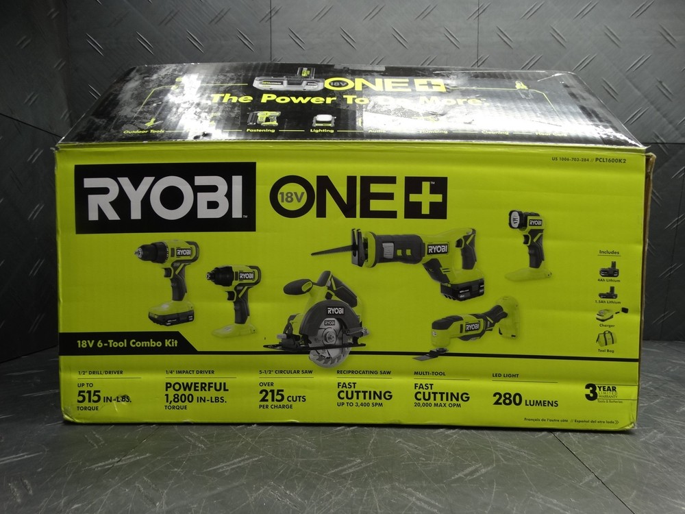 RYOBI ONE+ 18V Cordless 6-Tool Combo Kit
