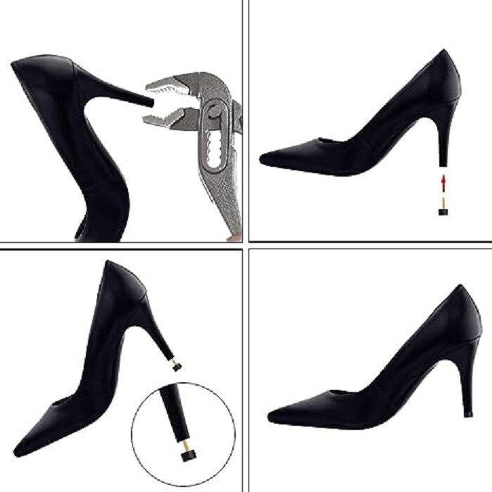 6pc SHOE REPAIR HIGH HEEL TIPS STILETTO REPLACEMENT DOWELS