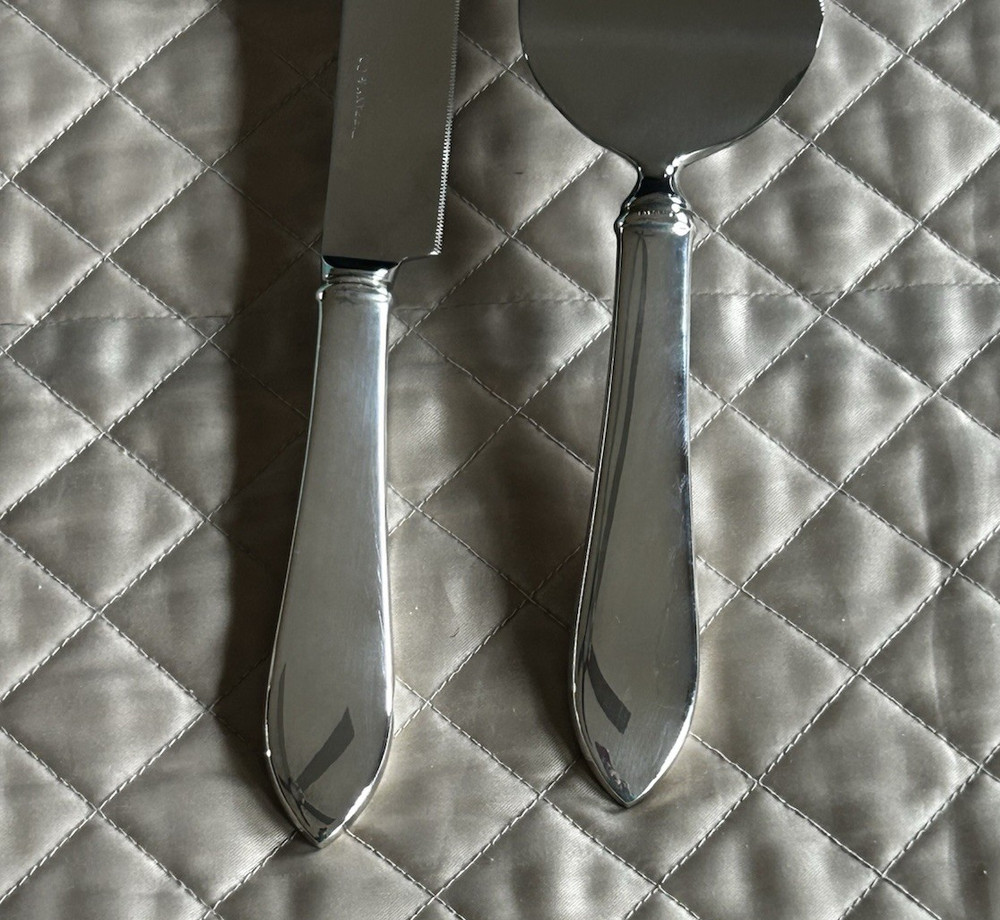 TIFFANY & CO. Faneuil Pattern Sterling Silver Handle Cake Knife & Server Set