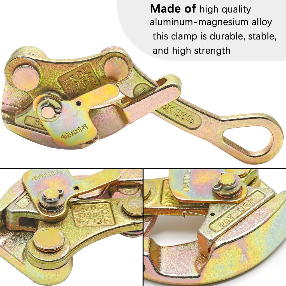 2 Ton Cable Grip Puller Wire Grip Rope Jaw Cable Puller Tool for Wire Rope, P...