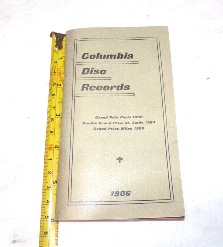 A COPY PHONOGRAPH PAMPHLET , " COLUMBIA DISC RECORDS "