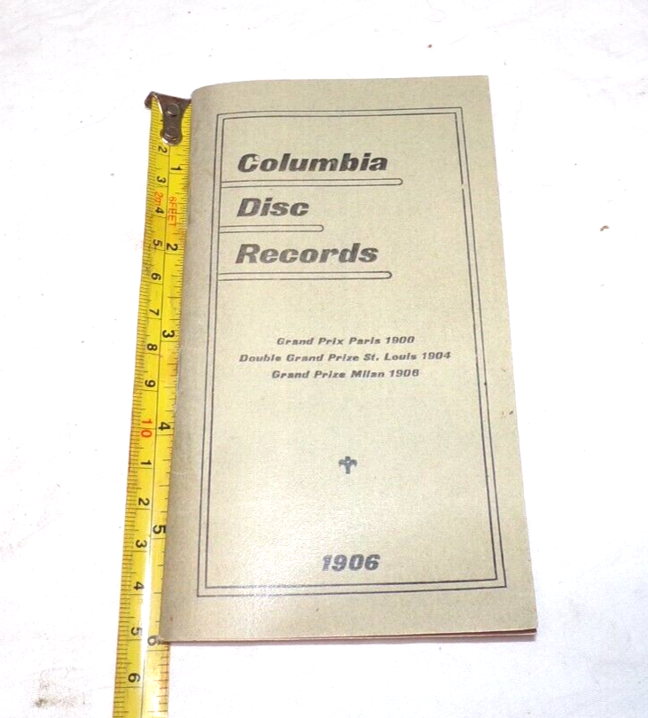 A COPY PHONOGRAPH PAMPHLET , " COLUMBIA DISC RECORDS "
