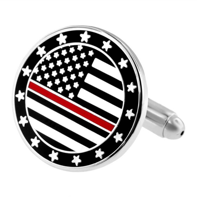 PinMart's Thin Red Line Cufflink Set
