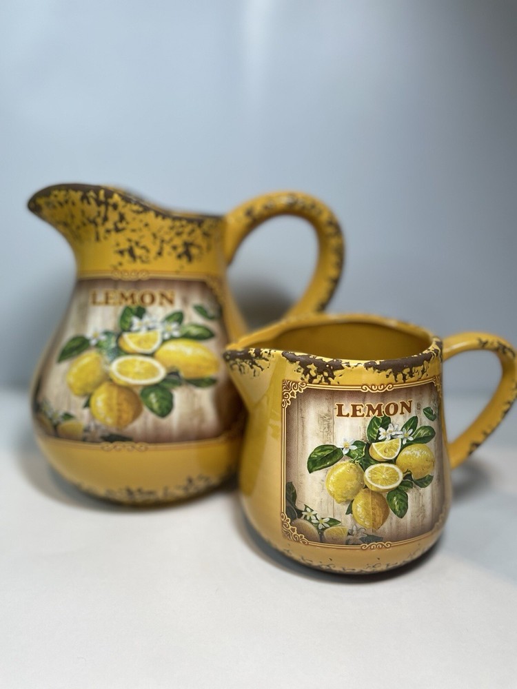 Rustic Lemonade Pitcher & Creamer Gerson Int FOR DECOR ONLY