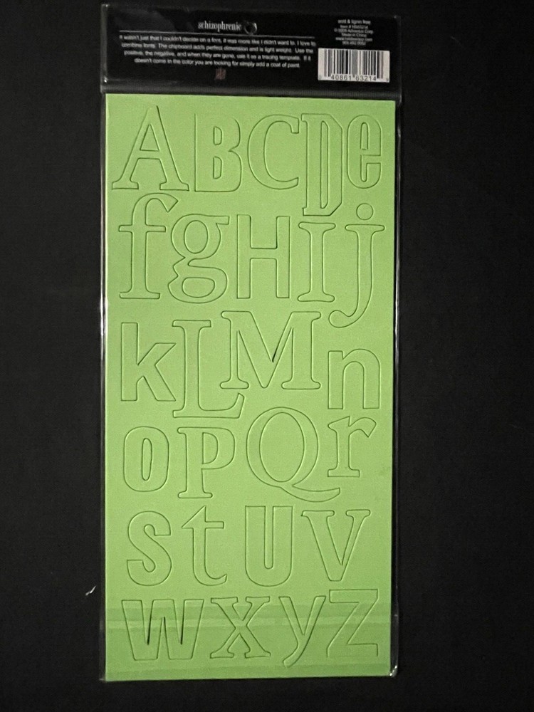 HEIDI SWAPP "SCHIZOPHRENIC" CHIPBOARD ALPHABETS