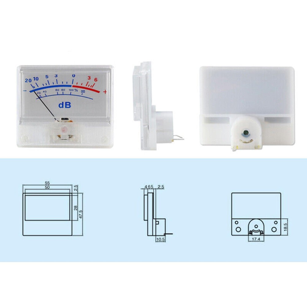 White Panel High-Precision Audio Power Amplifier VU Meter DB Level Header C
