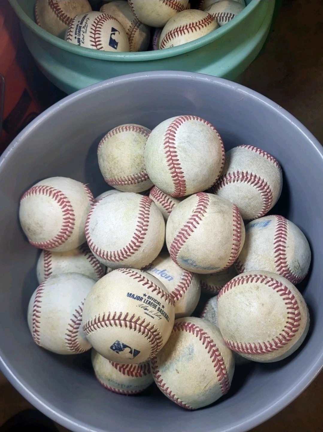 Lot Of 50 GREAT Leather used baseballs Mixed Brands, Rawlings Wilson Etc