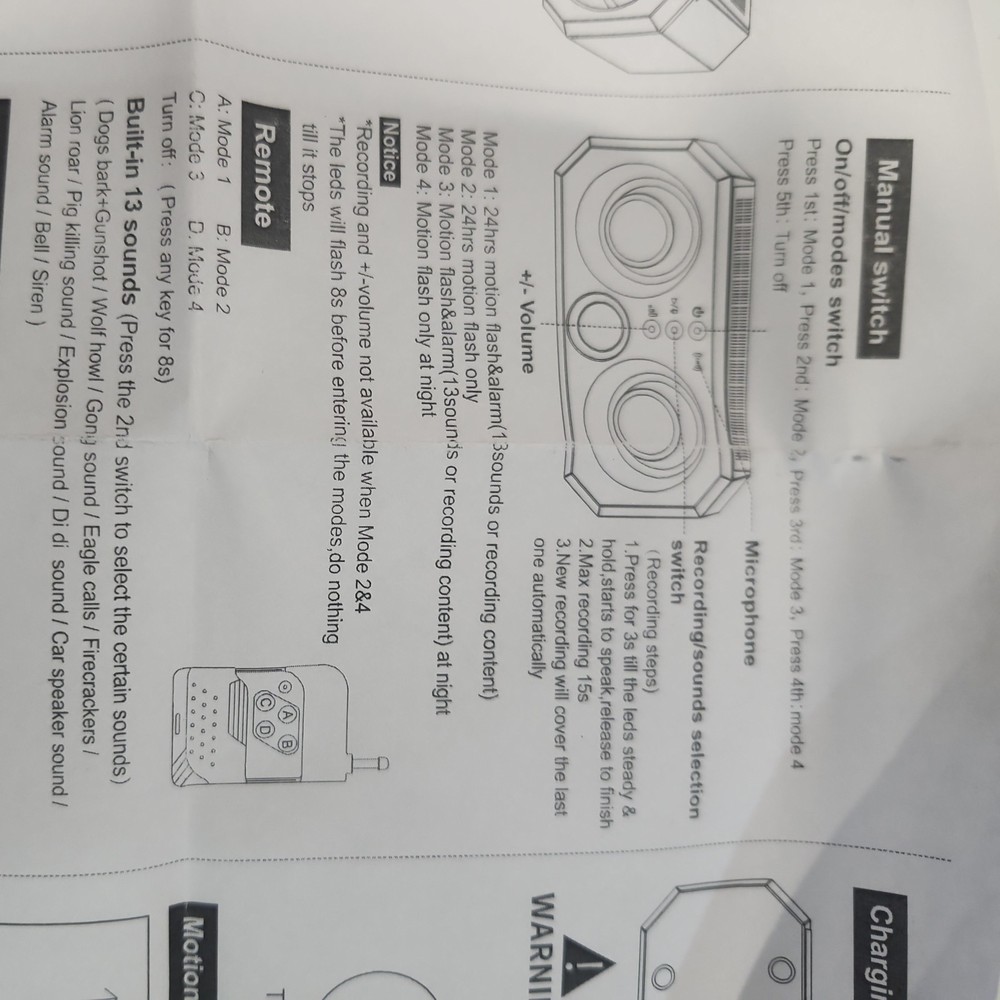 Solar Alarm Infrared Motion Detection