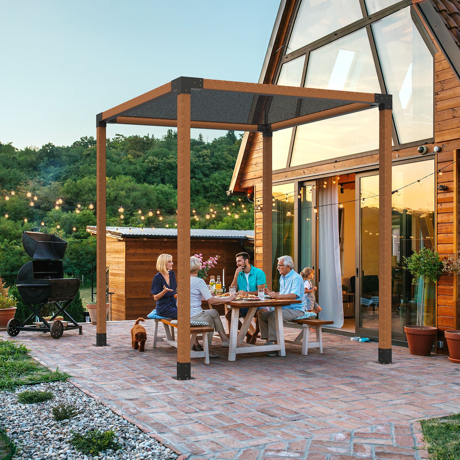 VEVOR 4''x4'' Pergola Bracket Kit 3-Way Woodworks DIY Post for Gazebos 4 pcs