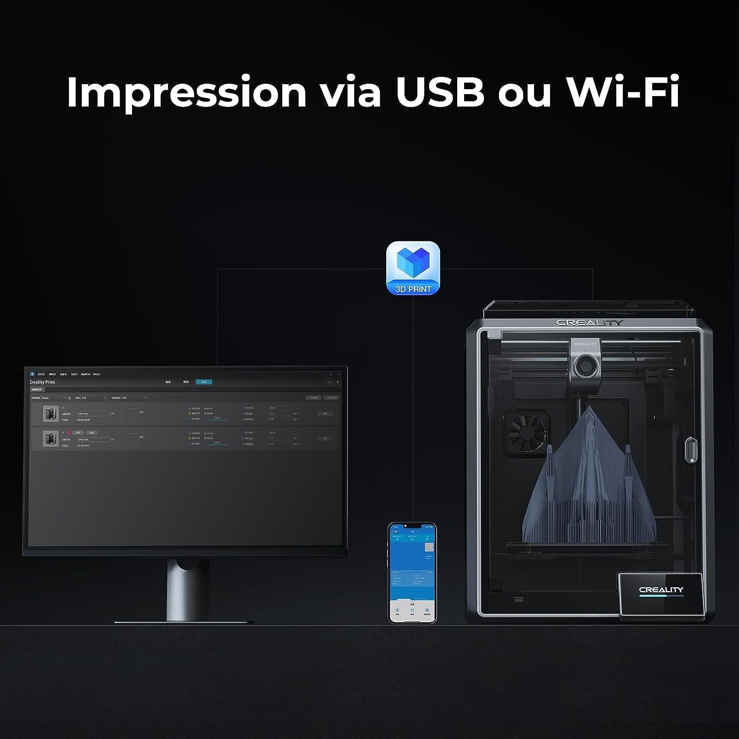 【USED】Creality K1 3D Printer 600 mm/s High-Speed Auto Leveling