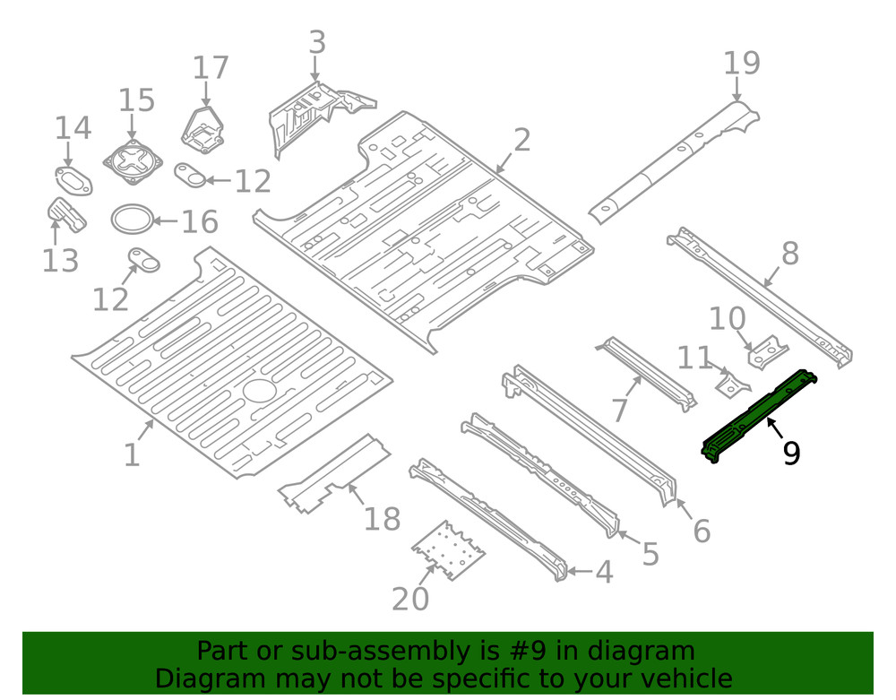 Genuine Nissan Side Member G5470-1PAAA